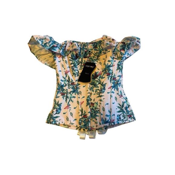Corset story size 4 US Birds of paradise cold shoulder corset top - NWT - Picture 4 of 16